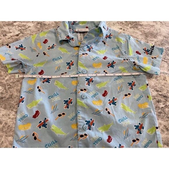 DISNEY Parks Mickey Mouse Hawaiian Button Down Shirt Size XXS Blue Surfin Chill - Picture 4 of 7
